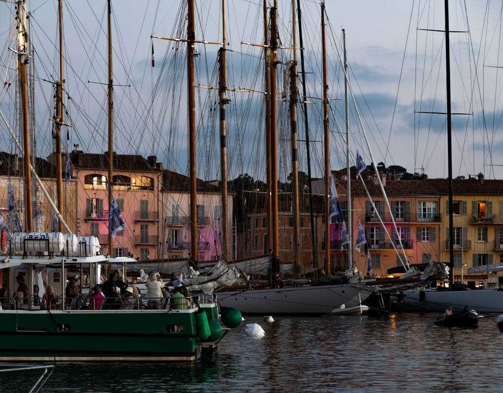 The old port of Saint-Tropez at dusk
