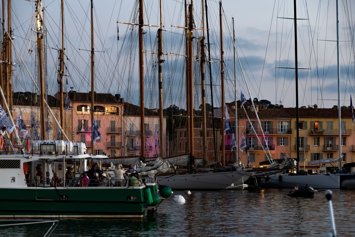 The old port of Saint-Tropez at dusk